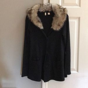 Anthro fir trimmed sweater